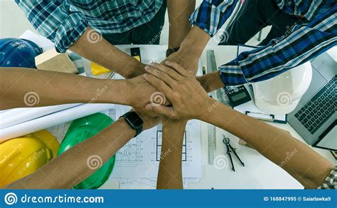 Many Engineers Work Together To Complete The Construction Stock Image