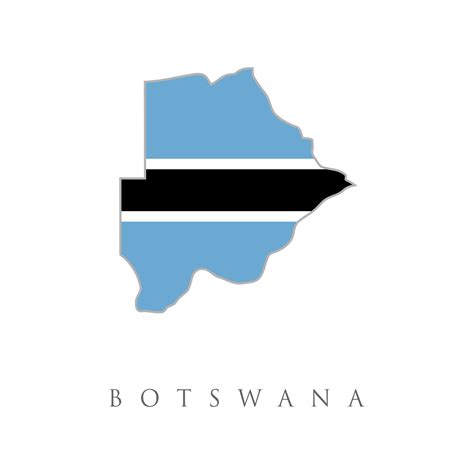 Map And Flag Of Botswana Map Outline And Flag Of Botswana A Light
