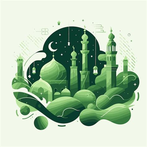 Premium Vector Free Vector Abstract Green Ramadan Kareem Illustration
