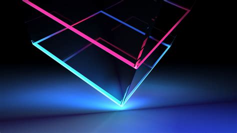Glassy Neon Cube Wallpapers Wallpapers Hd