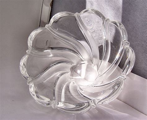 Vintage Mikasa Lead Crystal Glass Bowl Frosted Swirl Vintage Etsy