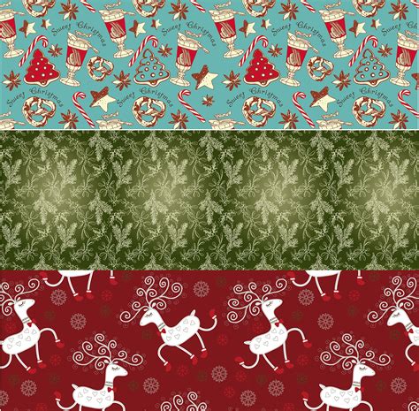 Retro Christmas Kraft Wrapping Paper Sets Reindeer Mistletoe