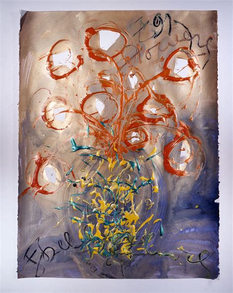 Dale Chihuly Ebeltoft Drawing 1991 Mixed Media On Paper 30 X 22