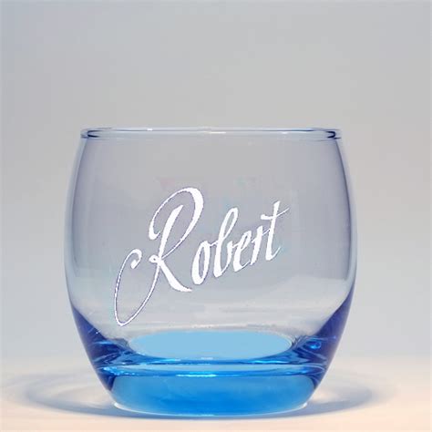 Blaues Saftglas Oder Wasserglas Mit Gravur Ihrer Wahl