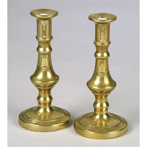 Pair Victorian Miniature Brass Candlesticks Cowans Auction House The Midwests Most Trusted