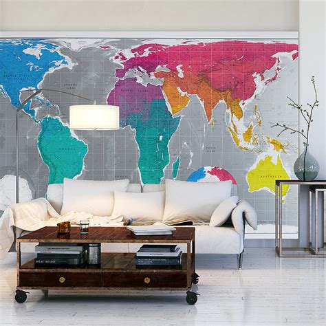 World Map Wallpaper Mural The Future Mapping Company
