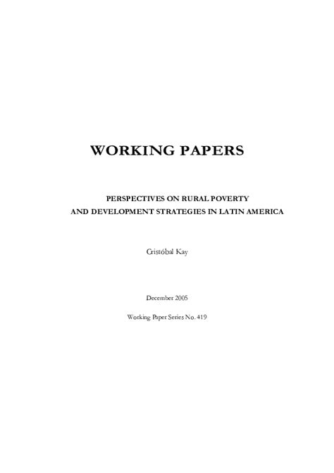 pdf perspectives on rural poverty and development strategies in latin america cristobal kay