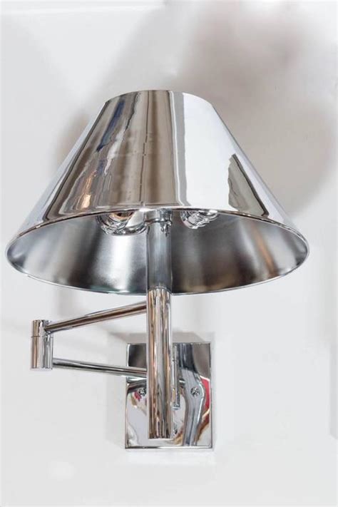 Search for wall sconce light. Pair of Chrome Casella Articulated Wall Swing Arm Lights ...