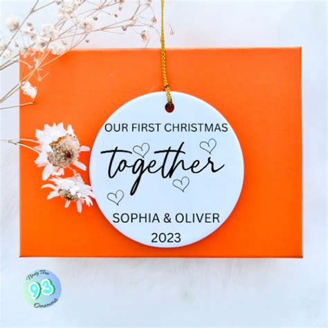 Personalised Our First Christmas Together Bauble Ceramic Christmas
