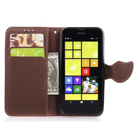 N630 For Microsoft Nokia Lumia 630 Case 635 Leaf Clasp Flip Leather
