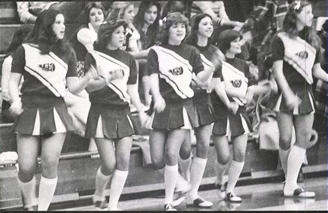 this could have been my cheerleading squad of 1978 love the old uniforms to include the saddle
