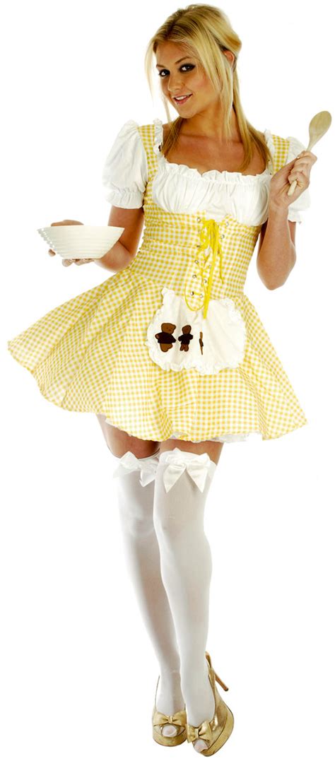 Goldilocks Fairytale Fancy Dress Ladies 3 Bears Book Costume Outfit Uk 6 18 Ebay