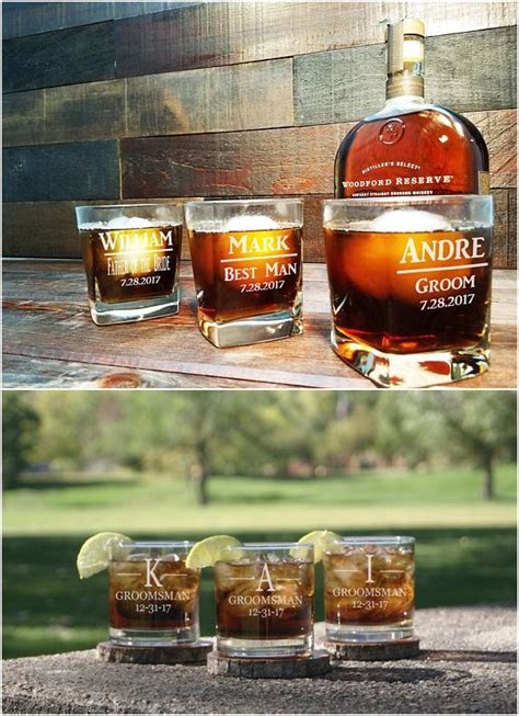 Square Whiskey Glasses Personalized Groomsmen T Custom Bourbon Glass Engraved Rocks Glass