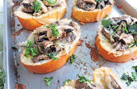 Cheesy Herb Mushroom Garlic Toast Beautiful Eats And Things