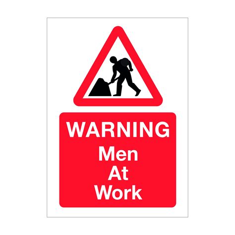 Signage Men At Work Sign Head Lamp And Gear Communication