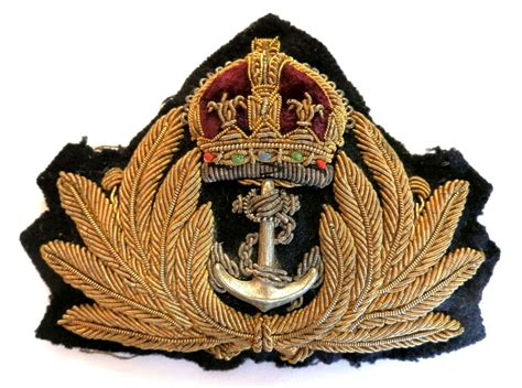 Royal Navy Officers Cap Badge Kings Crown Example In Helmet And Cap Badges