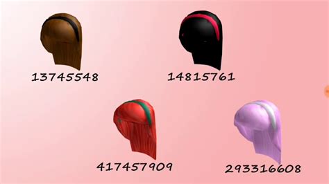 Roblox Hair Id Codes For Girls Credit Glcwfairy On Insta In