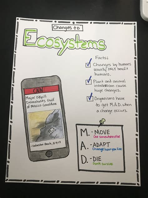 Changes To Ecosystems Anchor Chart Fourth Grade Science Science
