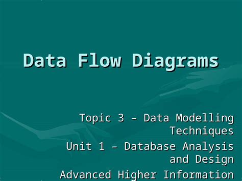 Ppt Data Flow Diagrams Topic 3 Data Modelling Techniques Unit 1 Database Analysis And
