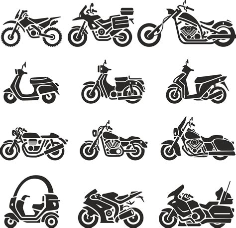 Motorcycle Silhouettes Vector Set Free Vector Cdr Download