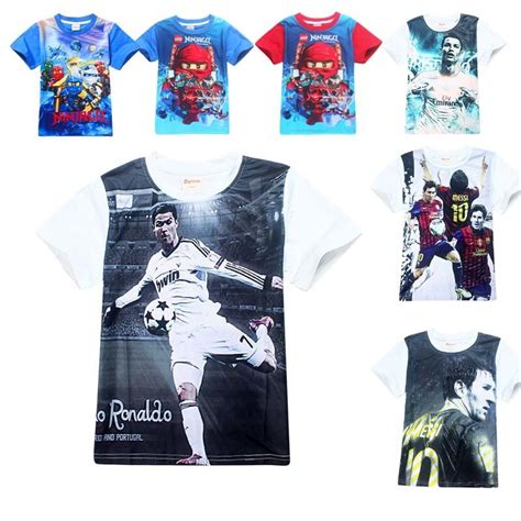 Summer Football T Shirt Ninjago Ronaldo Messi Teens Boys Short Sleeve