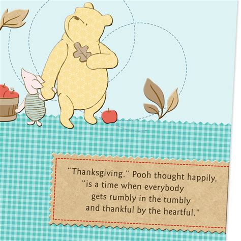 Disney Winnie The Pooh Thankful Heart Thanksgiving Card Greeting