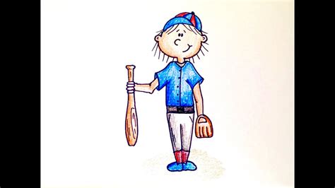 How To Draw A Cartoon Baseball Player Step By Step Baseball Wall