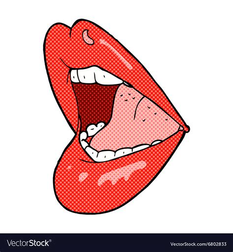 Open Mouth Cartoon Image Businesswoman`s Lip Sync Animated Phonemes