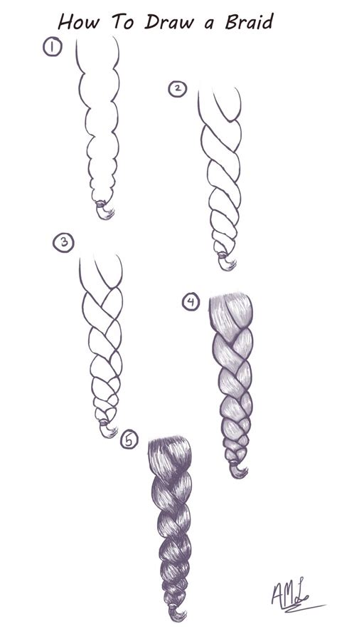 How To Draw A Braid Here Is A Quick And Easy Tutorial On How To Draw A