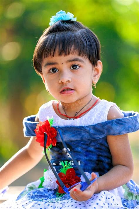 Happy Cute Indian Child Girl Stock Photo Image Of Asian Kids 140104658