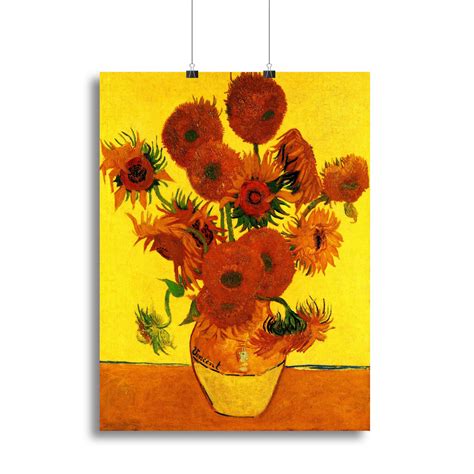 Still Life Vase With Fifteen Sunflowers 3 By Van Gogh Canvas Print Or