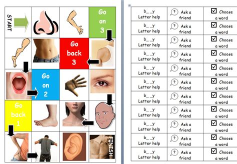 Body Parts Board Game