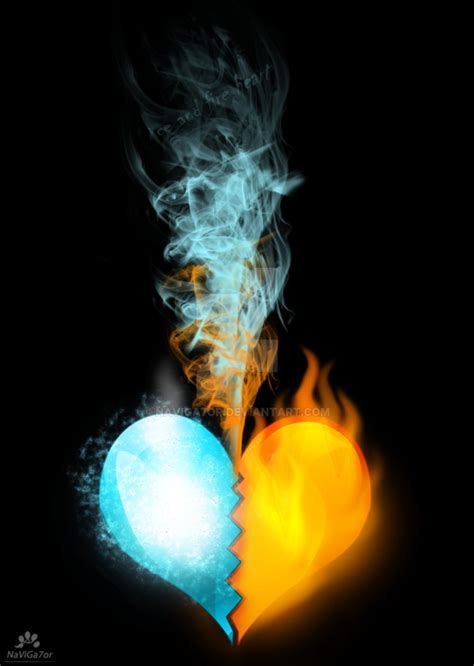Ice And Fire Heart By Naviga7or On Deviantart
