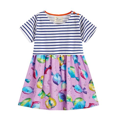 Jumping Meters New Stripe Dresses For 2 7t Kids Girls Summer Cotton