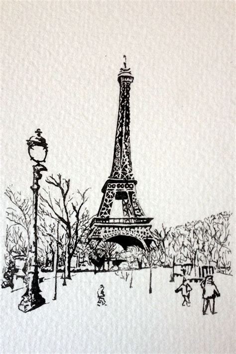 Pen And Ink ~ Eiffel Tower Eiffel Tower Drawing Pen And Ink Eiffel Tower