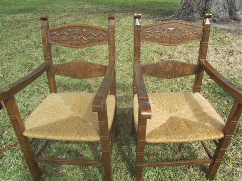 Antique Wood Chairs Furniture Primitive Rush Seat Wood Etsy How To