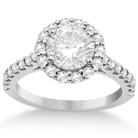 round pave halo diamond engagement ring setting 18k white gold 0 74ct u2312