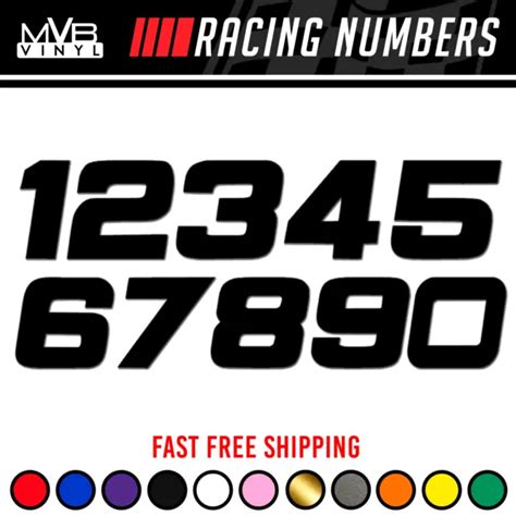 Racing Numbers Vinyl Decal Sticker Dirt Bike Plate Number Bmx