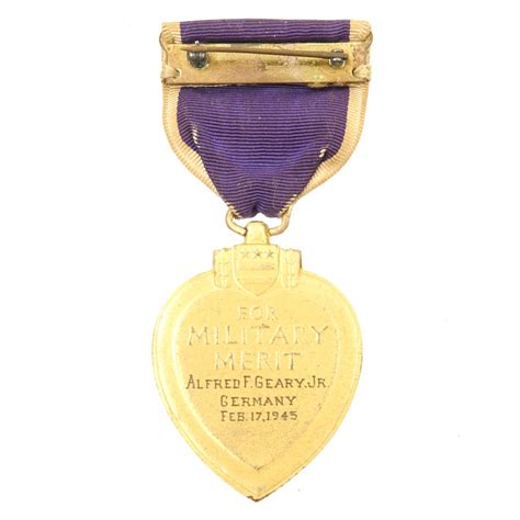 Original Us Wwii Named Purple Heart Wounded In Action February 1945