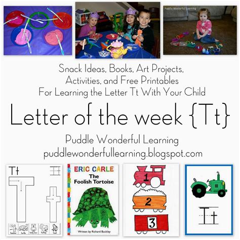 Puddle Wonderful Learning Preschool Activities Letter Of The Week Tt