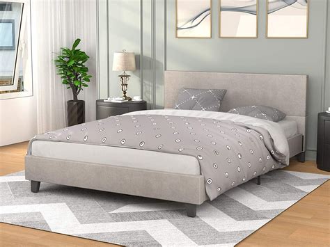 Grey Wood Platform Bed Frame Draw Ultra