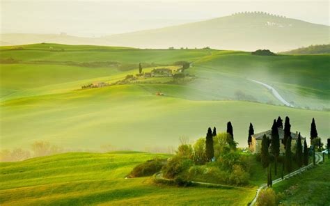 Italy Tuscany Nature Summer Countryside House Green Beautiful Landscape Wallpaper Nature