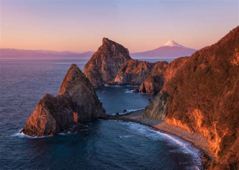 Volcanic Rock Formations And Mt Fuji From Izu Japan By Redditor And