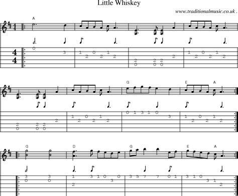 American Old Time Music Scores And Tabs For Guitar Little Whiskey