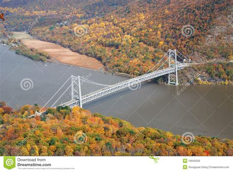 Autumn Mountain Forest With Bridge Royalty Free Stock