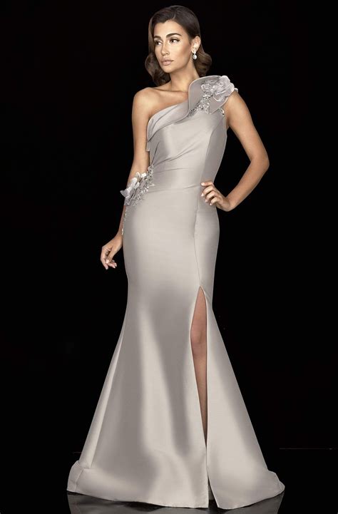 Terani Couture 2011e2427 Beaded Applique Asymmetrical Bodice Gown Terani Dresses Evening