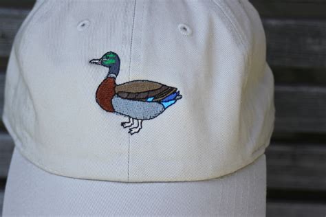 A Fun Duck Is Embroidered On A Baseball Hat Cap Adjustable Hat Adult