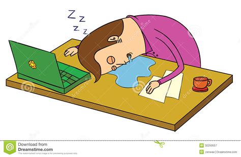 Sleep Over At Office Stock Vector Illustration Of Computer 32250557