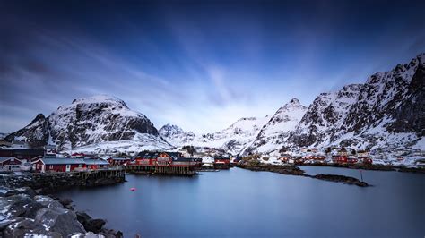 Photos Lofoten Norway Nature Mountains Building 2560x1440