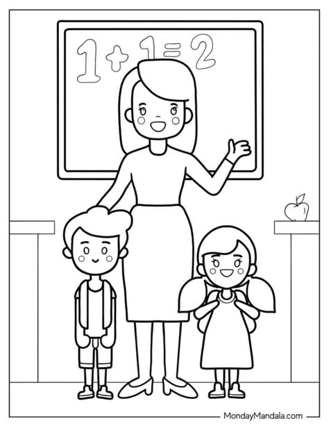 Coloring Pages Of Teachers And Students